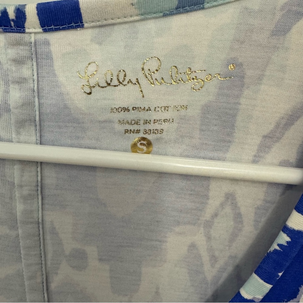 🌴 Lilly Pulitzer‎ Blue Pineapple Print Dress – Size S | Pima Cotton 🌴 - Picture 4 of 4